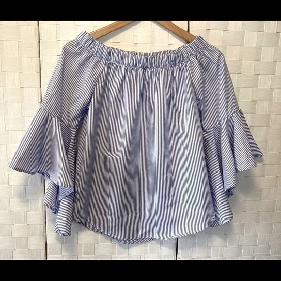 Kontrol Contemporary Striped Off the shoulder Top Small NWT - Picture 4 of 8